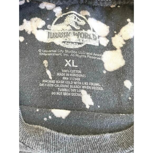 Jurassic World T-Rex Bleached Graphic Tee XL Black - Picture 5 of 5